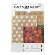 MIDORI 透明收納袋組合包-水玉紋