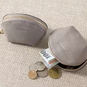 CHENSON 真皮 圓滾滾立體零錢包 麻灰(W00991-2)