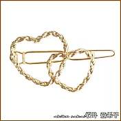 『坂井.亞希子』日系簡約百搭螺紋金屬造型髮夾 -雙愛心