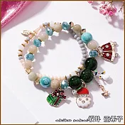 『坂井．亞希子』聖誕系列七彩琉璃珠雙層手鍊 -淺綠色
