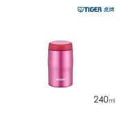 TIGER虎牌 304不鏽鋼保溫杯_日本製超輕量高效環保杯240ml(MJA-B024) 亮粉色