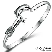 【Sayaka紗彌佳】海豚之戀造型手工鍍銀手環