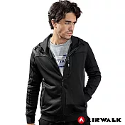 【AIRWALK】男款連帽中厚拼接外套 -黑色L 黑色