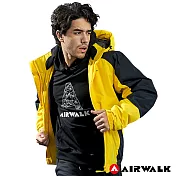 【AIRWALK】男款舖棉連帽外套 -黃色XL黃色