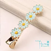 【Hera赫拉】馬卡龍色立體小雛菊邊夾/一字夾-3色藍綠