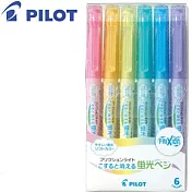 PILOT螢光魔擦筆柔粉色六色組
