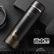 【EZlife】商務鹿304雙層不鏽鋼真空保溫杯(500ml)爵士黑