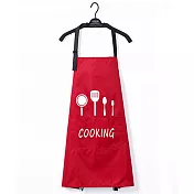 【EZlife】北歐時尚防水防油口袋圍裙紅色