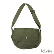 Loft Deco | ArmyGreen | 純色報童包綠