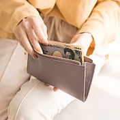 CHENSON讓錢住飯店 超薄牛皮長夾豆沙紫(W00018-U)