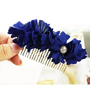 【PinkyPinky Boutique】柔美雪紡花 髮插(深藍色)