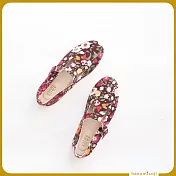 【花見小路】經典日/茱莉朵花布/瑪麗珍鞋/JP24.5/紅絲絨色