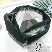 【SJ】文藝格子造型髮帶-綠色