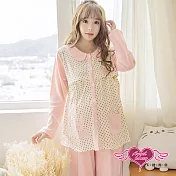 【天使霓裳】哺乳衣 熊愛媽咪 長袖點點兩件式孕婦裝(米F)F米