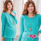 天使霓裳 溫馨簡約 居家孕婦哺乳衣套裝(藍F)F