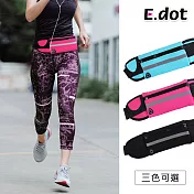 【E.dot】輕薄防水夜光貼身運動腰包藍色