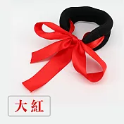 【Cap】緞帶蝴蝶結丸子頭盤髮器 (小號)大紅