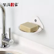 【生活采家】廚房強力無痕貼純白肥皂架#57002