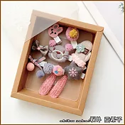 『坂井.亞希子』日系可愛動物造型兒童髮夾10件組禮盒 -灰色小熊鴨嘴夾