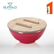 【牛頭牌】不銹鋼隔熱木蓋湯碗1200cc (粉)