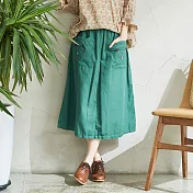 【慢。生活】熊寶貝口袋棉料長裙 60024　FREE綠色
