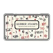 美國 Cavallini & Co. RUBBER STAMPS 印章組 數字符號 (大盒)