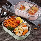 【EZlife】304不鏽鋼分格便當盒北歐綠