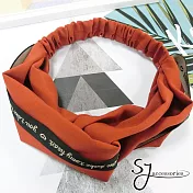 【SJ】拼接字母髮帶(兩色)-橘色