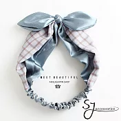 【SJ】布藝拼接造型髮帶(三色)-藍色