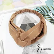 【SJ】線條簡約風髮帶(兩色)-卡其色