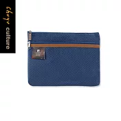 珠友  B6/32K雙層立體收納網袋/分類收納/拉鍊收納袋-Unicite05深藍