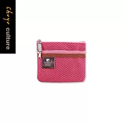 珠友 100K雙層立體收納網袋/隨身小物/耳機/零錢包/分類收納/拉鍊收納袋-Unicite01桃