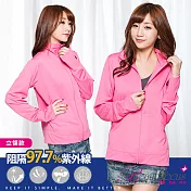 BeautyFocus(男女適穿)抗UV認證立領防曬外套5082蜜桃色-L