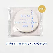 【BGM】和紙膠帶 細版金箔Life系列 ‧ 青色水模樣