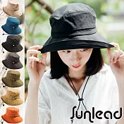 Sunlead 防曬透氣寬緣可折邊防風吹落遮陽帽(米白色)