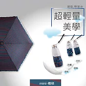 【德國boy】五折迷你隨身傘（橫條）橫條藍