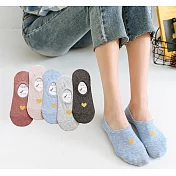 JDS.Sock -春夏金絲愛心矽膠防滑隱形船襪(五色一組，不挑色)