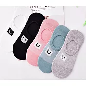 JDS.Sock - 春夏微笑透氣船型襪（五色一組,不挑色）