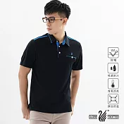 【遊遍天下】MIT男款吸濕排汗抗UV機能POLO衫(GS10039)L黑色