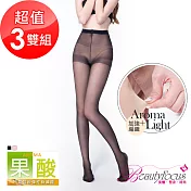 BeautyFocus(3雙組)果酸透明絲褲襪3939-黑色