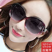 seoul show首爾秀 輕量狐狸頭太陽眼鏡UV400墨鏡 9030紫框黑灰片