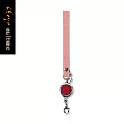珠友  伸縮吊環/附短繩/票夾掛繩/包包掛帶-櫻攴日01粉