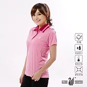 【遊遍天下】女款抗UV吸濕排汗機能POLO衫(GS10012)M粉紅