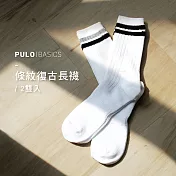【 PULO 】條紋復古長襪-2雙入2雙入 L