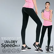 Run Power 動感機能運動壓力褲(女款)7215_S黑色壓紋