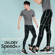 Run Power 動感機能運動壓力褲(男款)7217_M灰色壓紋