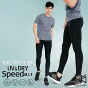 Run Power 動感機能運動壓力褲(男款)7217_M黑色壓紋