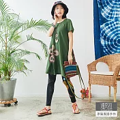 【潘克拉】花瓣層次刷色連身裙 TM520　FREE綠色