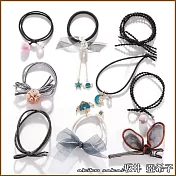 『坂井.亞希子』宇宙星空系列髮圈9件組  -黑色