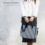 Art Deco 極簡線條托特包‧藍色